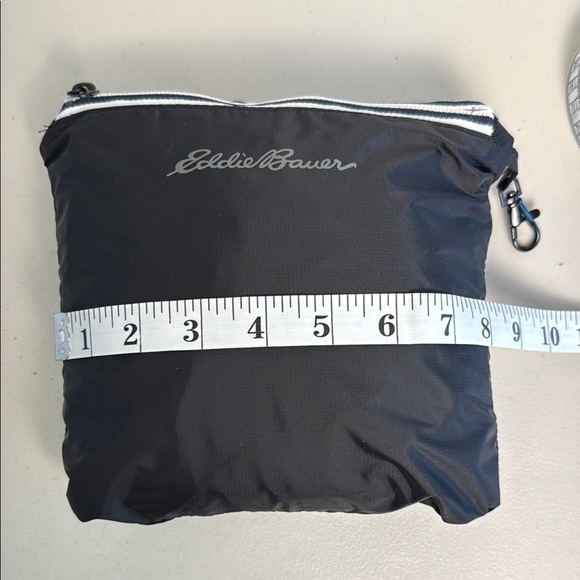 Eddie Bauer Black Packable Windbreaker Jacket Raincoat Hood Technical Jacket - Picture 16 of 16